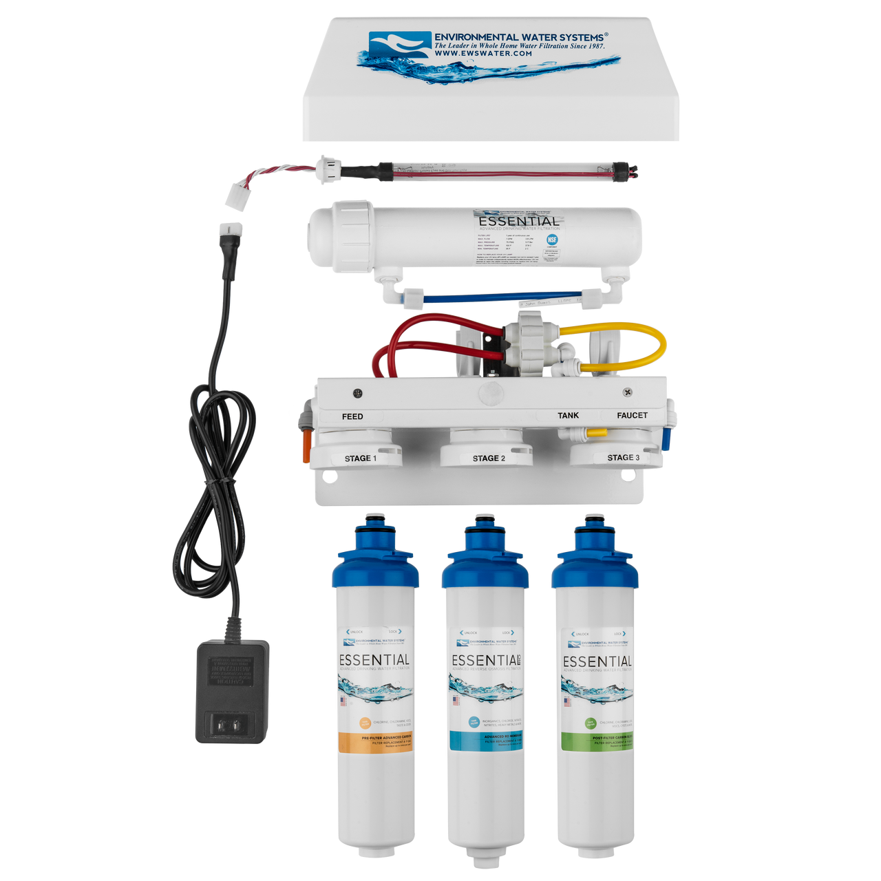 ESSENTIAL RO Three-Stage Reverse Osmosis System with Ultraviolet Protection (Model #: RO3-UV)