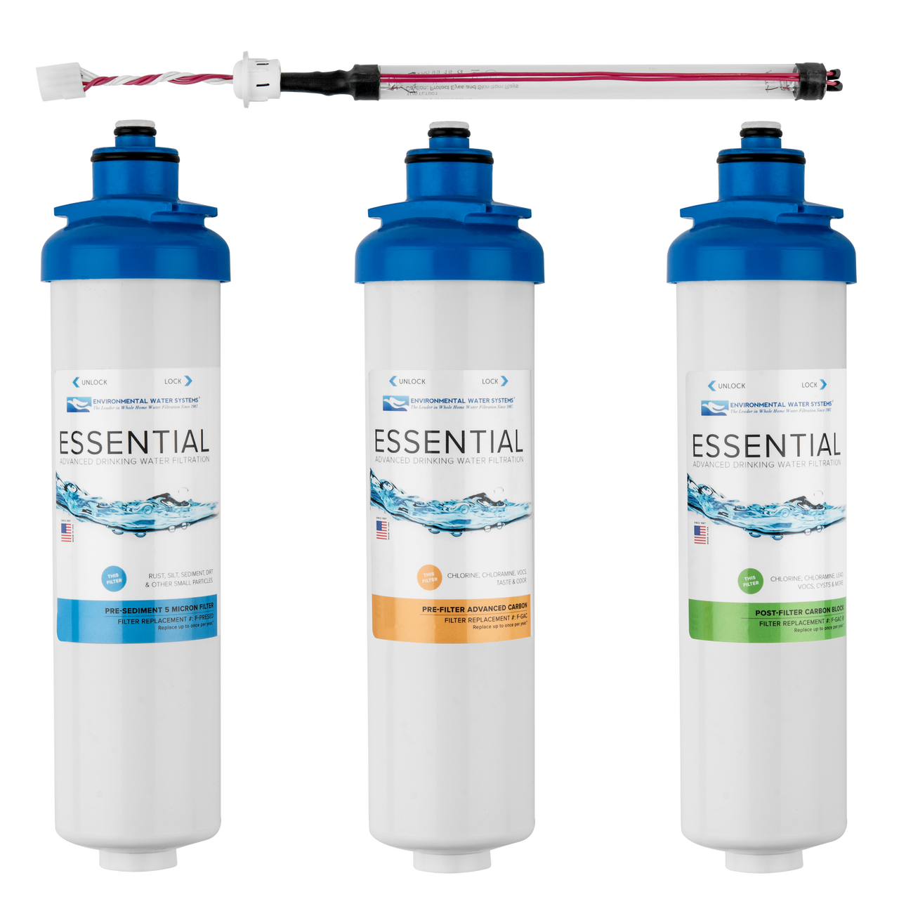 Complete Filter Set for ESSENTIAL Drinking Water System with UV (Filter Set #: F.SET DWS-UV)