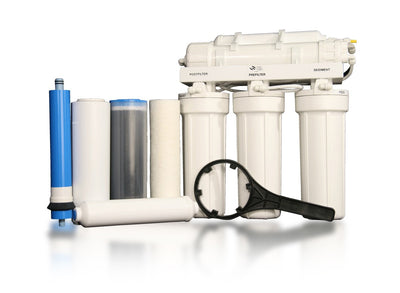 RU500T35 w/ BP | Five-Stage Reverse Osmosis Water Filtration + Booster Pump for Difficult Well Water
