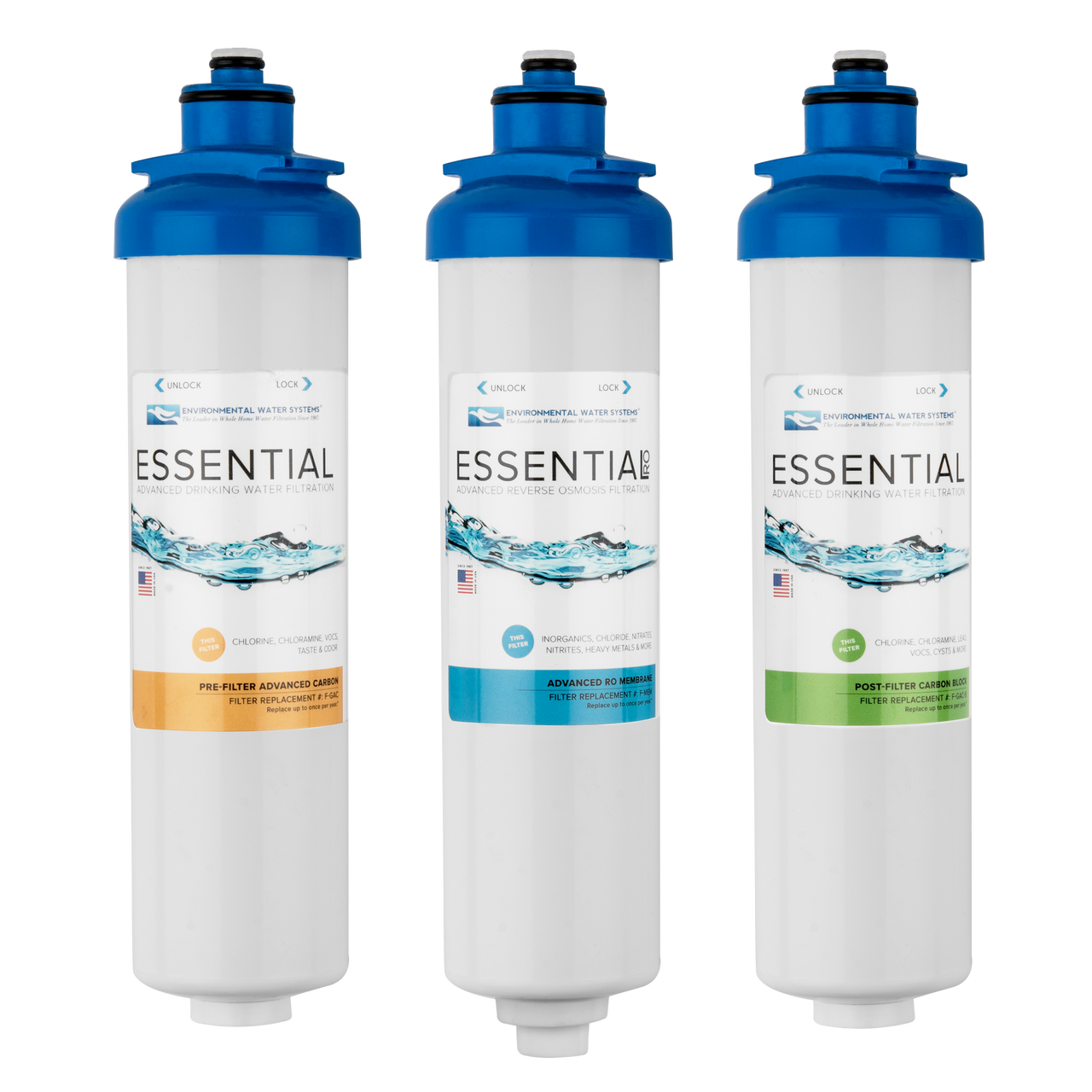 Essential Ras Filter Complete Filter Set for ESSENTIAL Reverse Osmosis System (Filter Set ...