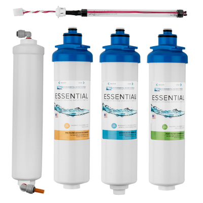 Complete Filter Set for ESSENTIAL 4-Stage Reverse Osmosis System with UV (Filter Set #: F.SET.RO4-UV)