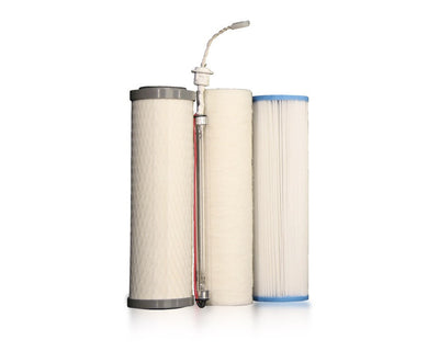 Complete Filter Set: UU350 4-Pin UV (Red Stripe Cord) | Three-Stage Under Counter w/ UV
